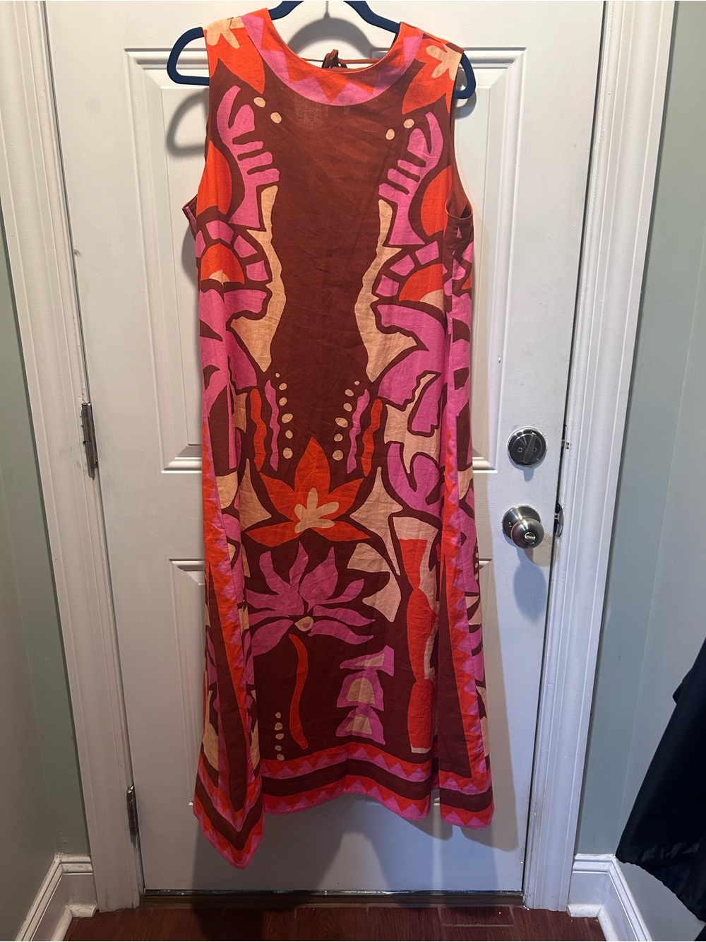CROSBY Sleeveless Floral Print Midi Dress in Pink & Brown